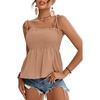 image:imageLYANER Womens Tie Shoulder Cute Cami BlouseDark Khaki