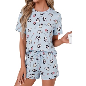 image:imageLYANER Womens 2 Piece Cute Lounge SetBlack Penguin
