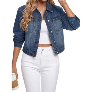 image:imageLYANER Womens Button Down Cardigan Denim JacketBlue