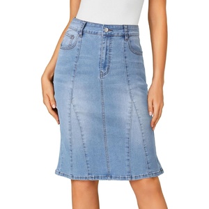 image:imageLYANER Womens High Waisted Denim SkirtSky Blue