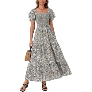 image:imageLYANER Womens Square Neck Midi DressFloral White