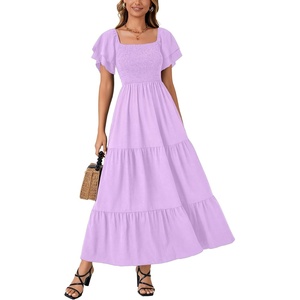 image:imageLYANER Womens Square Neck Midi DressPurple