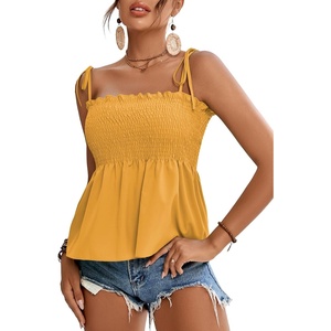 image:imageLYANER Womens Tie Shoulder Cute Cami BlouseYellow