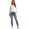 image:imageLYANER Womens Batwing 34 Sleeve Dressy Casual Tunic TopsWhite
