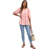 image:imageLYANER Womens Button Down Casual Peplum TopsPink