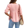 image:imageLYANER Womens Button Down Casual Peplum TopsPink