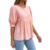 image:imageLYANER Womens Button Down Casual Peplum TopsPink