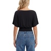 image:imageLYANER Womens Cinched Waist Trendy Crop TopBlack