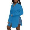 image:imageLYANER Womens Collar Neck Sexy BlouseBlue