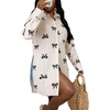 image:imageLYANER Womens Collar Neck Sexy BlouseBow Khaki