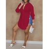 image:imageLYANER Womens Collar Neck Sexy BlouseBurgundy