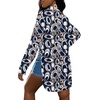 image:imageLYANER Womens Collar Neck Sexy BlouseGeometric Navy