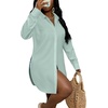image:imageLYANER Womens Collar Neck Sexy BlouseLight Bean Green