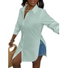 image:imageLYANER Womens Collar Neck Sexy BlouseLight Bean Green