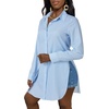 image:imageLYANER Womens Collar Neck Sexy BlouseStriped Blue