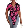 image:imageLYANER Womens Collar V Neck Y2k TopsBlack With Rose Red