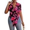 image:imageLYANER Womens Collar V Neck Y2k TopsBlack With Rose Red