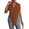 image:imageLYANER Womens Collar V Neck Y2k TopsBrown