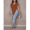 image:imageLYANER Womens Collar V Neck Y2k TopsBrown