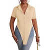 image:imageLYANER Womens Collar V Neck Y2k TopsCreamy Apricot