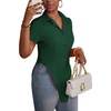 image:imageLYANER Womens Collar V Neck Y2k TopsDark Green