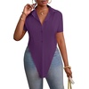 image:imageLYANER Womens Collar V Neck Y2k TopsDark Purple