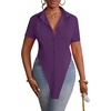 image:imageLYANER Womens Collar V Neck Y2k TopsDark Purple