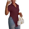 image:imageLYANER Womens Collar V Neck Y2k TopsDark Red