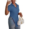 image:imageLYANER Womens Collar V Neck Y2k TopsDenim Blue