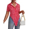 image:imageLYANER Womens Collar V Neck Y2k TopsFloral Rose Pink