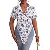 image:imageLYANER Womens Collar V Neck Y2k TopsFloral White