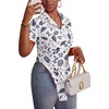 image:imageLYANER Womens Collar V Neck Y2k TopsFloral White