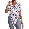 image:imageLYANER Womens Collar V Neck Y2k TopsFloral White