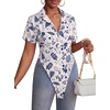 image:imageLYANER Womens Collar V Neck Y2k TopsFloral White