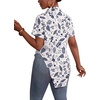 image:imageLYANER Womens Collar V Neck Y2k TopsFloral White