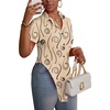 image:imageLYANER Womens Collar V Neck Y2k TopsKhaki With Black