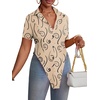 image:imageLYANER Womens Collar V Neck Y2k TopsKhaki With Black