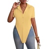 image:imageLYANER Womens Collar V Neck Y2k TopsLight Yellow