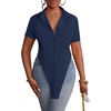 image:imageLYANER Womens Collar V Neck Y2k TopsNavy