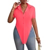 image:imageLYANER Womens Collar V Neck Y2k TopsNeon Pink