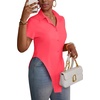 image:imageLYANER Womens Collar V Neck Y2k TopsNeon Pink