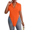image:imageLYANER Womens Collar V Neck Y2k TopsOrange