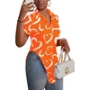 image:imageLYANER Womens Collar V Neck Y2k TopsOrange With White