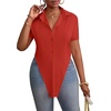 image:imageLYANER Womens Collar V Neck Y2k TopsRed