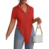 image:imageLYANER Womens Collar V Neck Y2k TopsRed