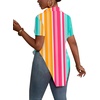 image:imageLYANER Womens Collar V Neck Y2k TopsRose Green Yellow Stripes