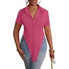 image:imageLYANER Womens Collar V Neck Y2k TopsRose Red