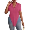 image:imageLYANER Womens Collar V Neck Y2k TopsRose Red