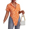 image:imageLYANER Womens Collar V Neck Y2k TopsScroll Pattern Orange