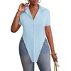 image:imageLYANER Womens Collar V Neck Y2k TopsSky Blue
